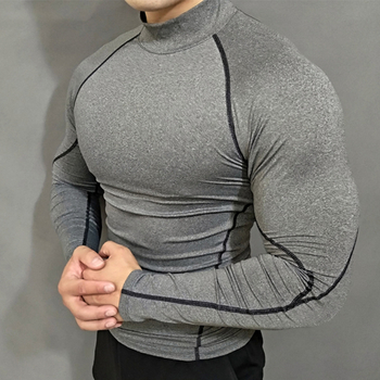 Férfi fél magas galléros hosszú ujjú edzőfelső, gyorsan száradó anyag; Anyag: Milk Silk; Összetétel: 85% poliészter, 15% elasztán; Mintázat: egyszínű; Szezonok: téli, tavaszi, őszi