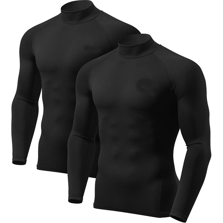 Férfi fleece-béléses hosszú ujjú téli edzőfelső, poliészter-elasztán keverék 90/10, anyag: kémiai rostok