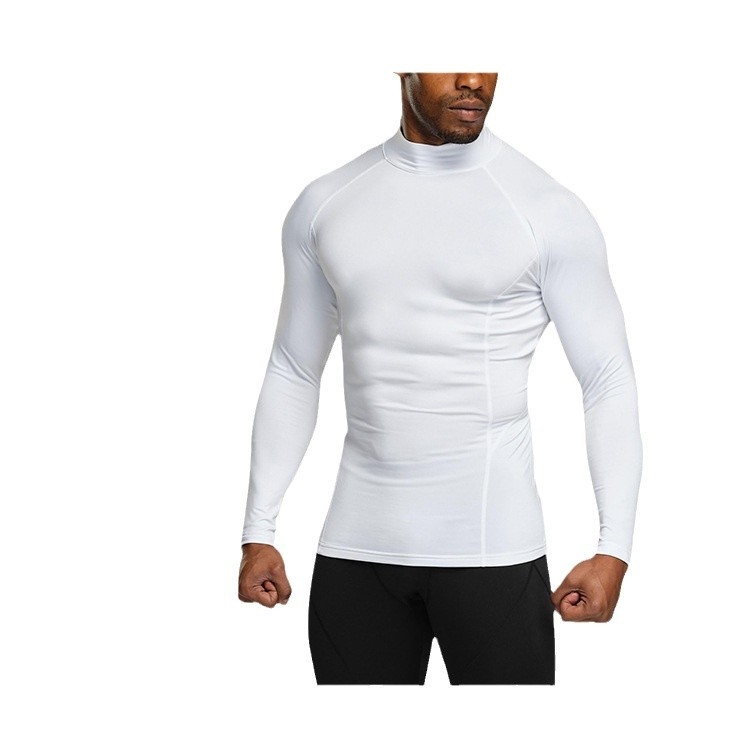 Férfi fleece-béléses hosszú ujjú téli edzőfelső, poliészter-elasztán keverék 90/10, anyag: kémiai rostok