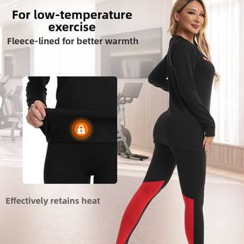 Női thermo bodysuit szett téli edzéshez és jóga, gyorsan száradó Milk Silk anyag, 10% Spandex, bélés Poliészter 90%, rugalmas szoros szabás