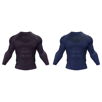 Férfi kompressziós futófelső hosszú ujjú, Milk Silk anyag, 92% poliészter, 8% spandex, gyorsan száradó