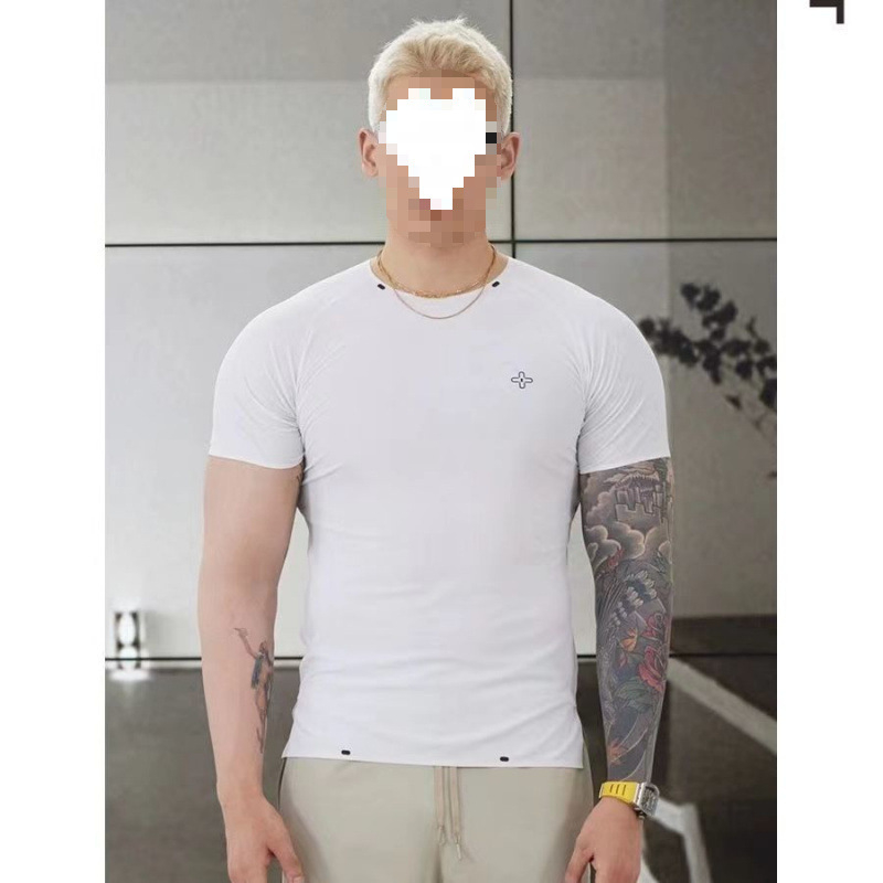 Férfi slim-fit rövid ujjú sportpóló poliészterből, nyárra