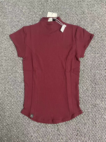 Oner Női Jóga Top — Magas Gallér, Slim-Fit, Elasztikus, Szuper Puha és Kényelmes, Könnyű Rövid Ujjú Edző Felső, Izzadságot Felszívó, 100% Spandex