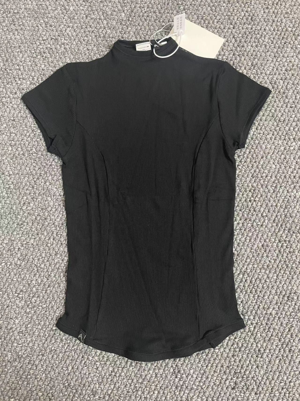 Oner Női Jóga Top — Magas Gallér, Slim-Fit, Elasztikus, Szuper Puha és Kényelmes, Könnyű Rövid Ujjú Edző Felső, Izzadságot Felszívó, 100% Spandex