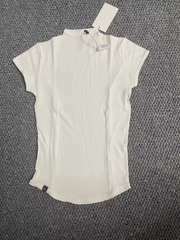 Oner Női Jóga Top — Magas Gallér, Slim-Fit, Elasztikus, Szuper Puha és Kényelmes, Könnyű Rövid Ujjú Edző Felső, Izzadságot Felszívó, 100% Spandex