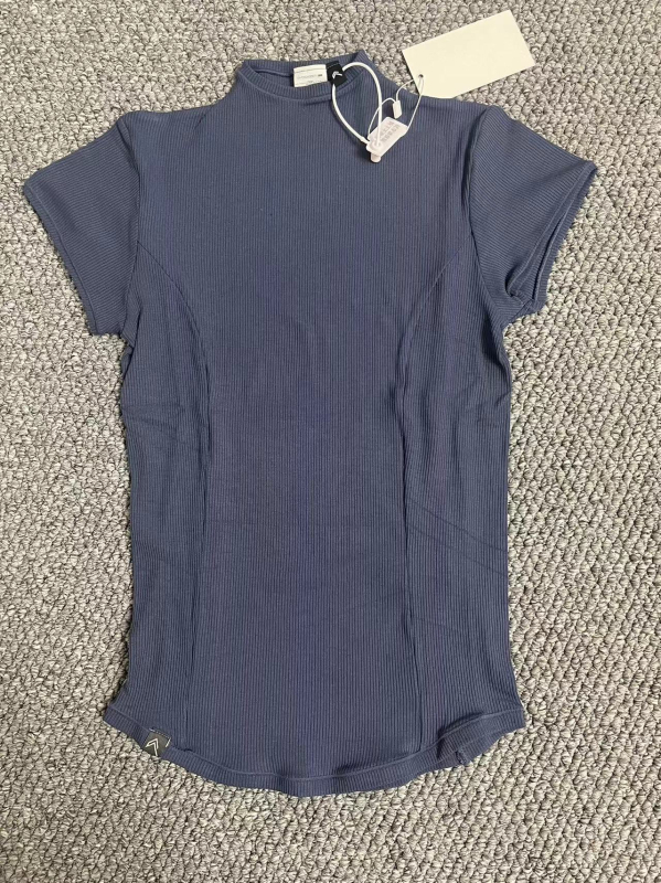 Oner Női Jóga Top — Magas Gallér, Slim-Fit, Elasztikus, Szuper Puha és Kényelmes, Könnyű Rövid Ujjú Edző Felső, Izzadságot Felszívó, 100% Spandex