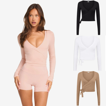 Ženski joga kardigan – prozračan Lycra materijal, 25% spandex + 75% nylon, dugi rukav, uski kroj