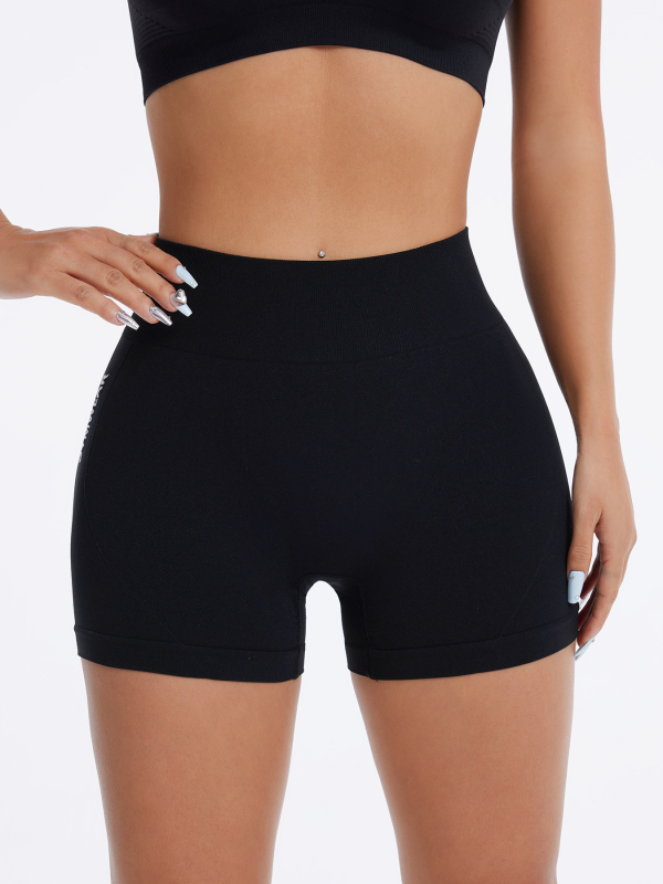 Дамски къси спортни панталони за бягане с висока талия, повдигане на ханша и контрол на корема, дишащи и бързосъхнещи найлонови