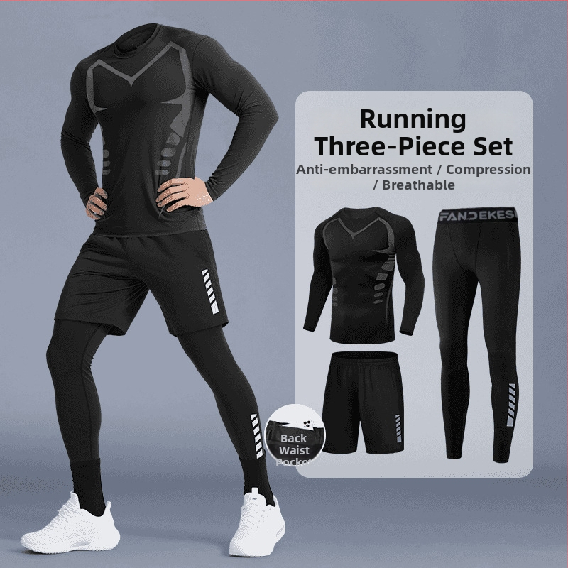 Bežecký športový set, unisex, rýchloschnúci, priedušný, odvádza vlhkosť, polyester