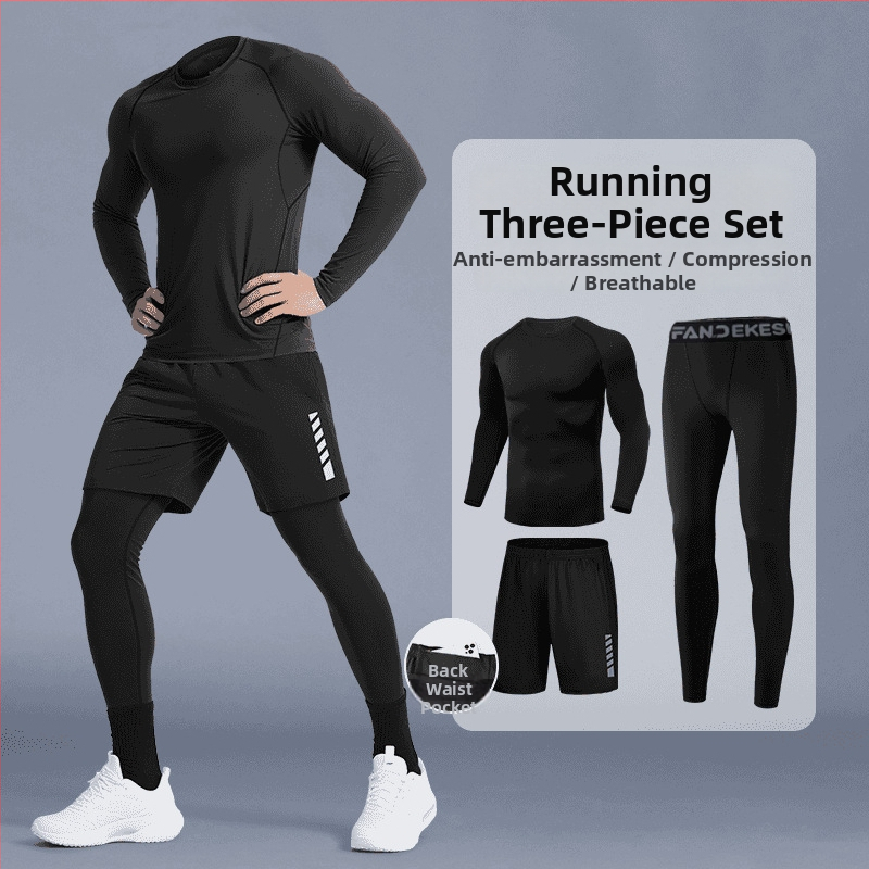 Bežecký športový set, unisex, rýchloschnúci, priedušný, odvádza vlhkosť, polyester