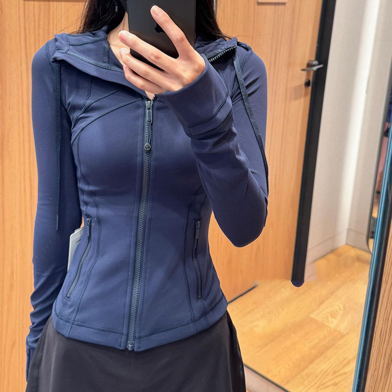 Női jóga dzseki hosszú ujjú, álló gallérral, normál hosszúságú, nylon anyag, melegítő és formázó