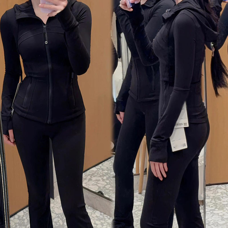 Női jóga dzseki hosszú ujjú, álló gallérral, normál hosszúságú, nylon anyag, melegítő és formázó