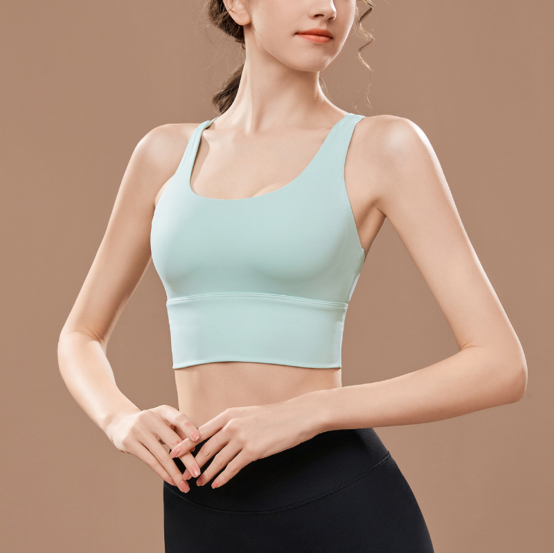 Jóga sportmelltartó keresztpántos hátsóval, formázott teljes kosár, magas tartás, egyrészes dizájn