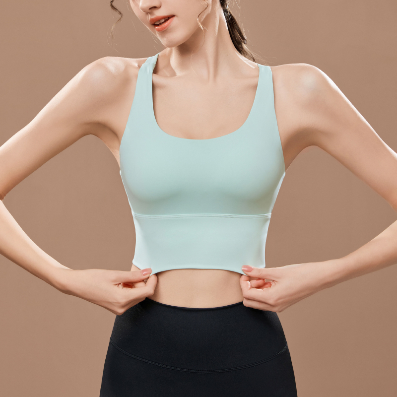 Jóga sportmelltartó keresztpántos hátsóval, formázott teljes kosár, magas tartás, egyrészes dizájn