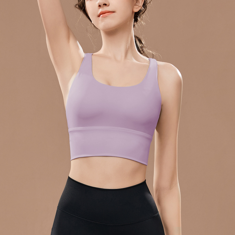 Jóga sportmelltartó keresztpántos hátsóval, formázott teljes kosár, magas tartás, egyrészes dizájn