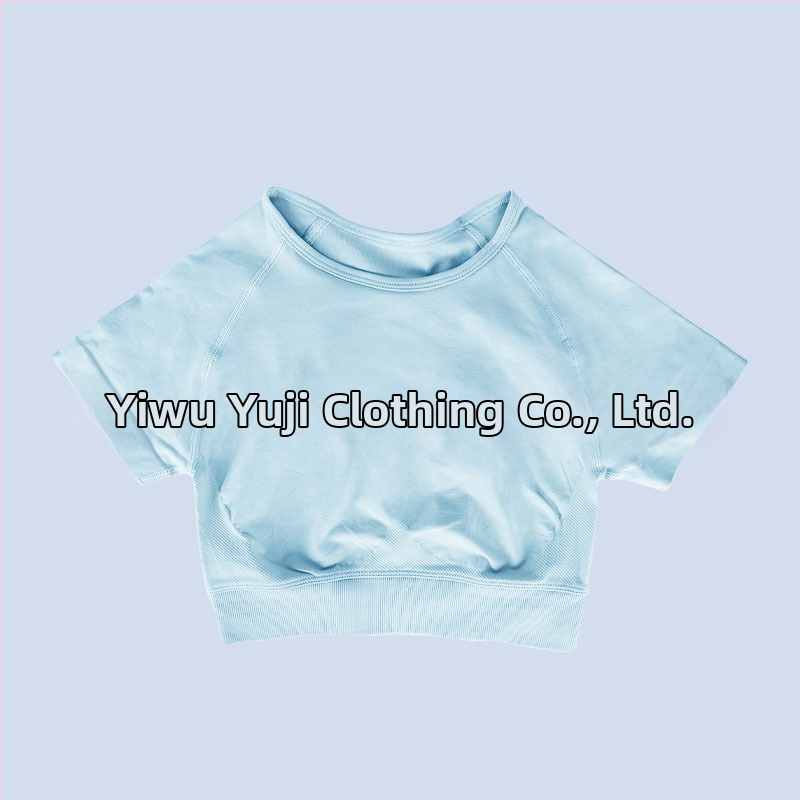 Ženský bezšvový krátky rukáv športový top na jogu, vlhkosť odvádzajúci nylon-spandex (90/10), úzky strih, Yuji Yj-dx01, leto 2025