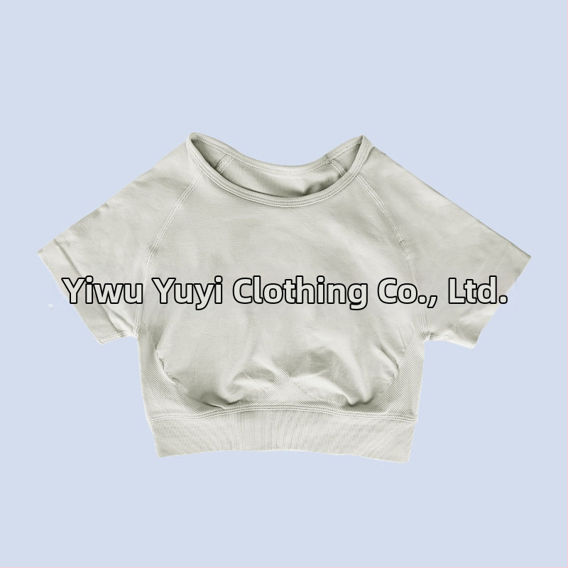 Ženský bezšvový krátky rukáv športový top na jogu, vlhkosť odvádzajúci nylon-spandex (90/10), úzky strih, Yuji Yj-dx01, leto 2025