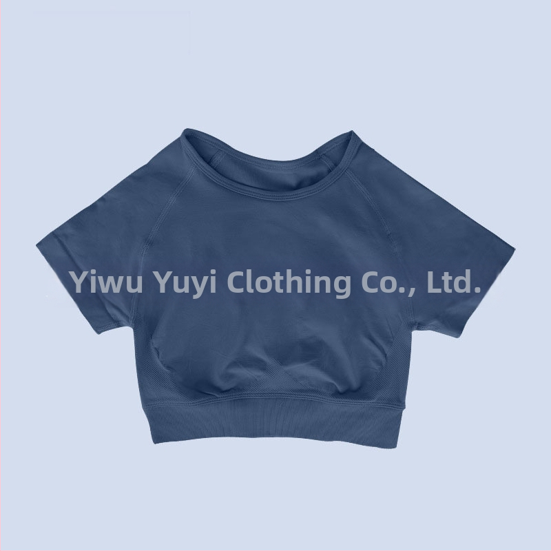 Ženský bezšvový krátky rukáv športový top na jogu, vlhkosť odvádzajúci nylon-spandex (90/10), úzky strih, Yuji Yj-dx01, leto 2025