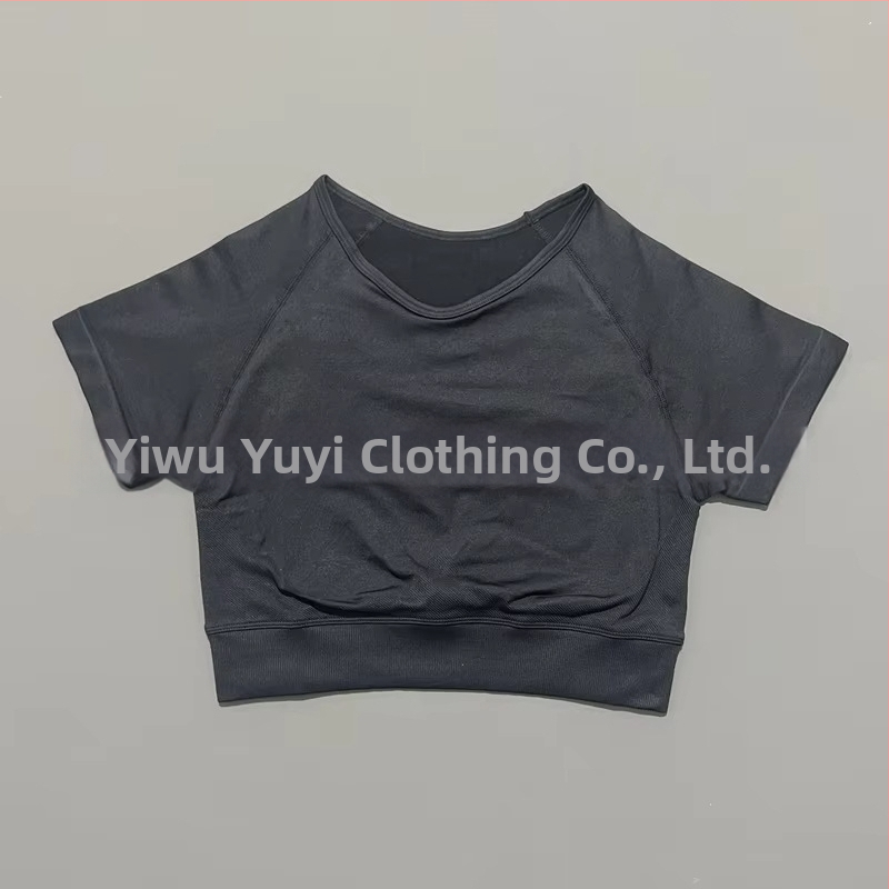 Ženský bezšvový krátky rukáv športový top na jogu, vlhkosť odvádzajúci nylon-spandex (90/10), úzky strih, Yuji Yj-dx01, leto 2025