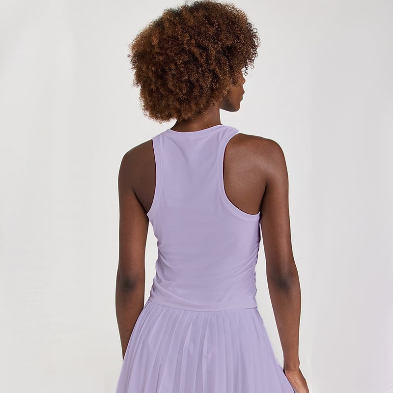 Naistele spordikomplekt: vest ja plisseeritud seelik, hingav, keemiliste kiudude segu (Nylon 88% / vooder Spandex 12%), kevad-suvi