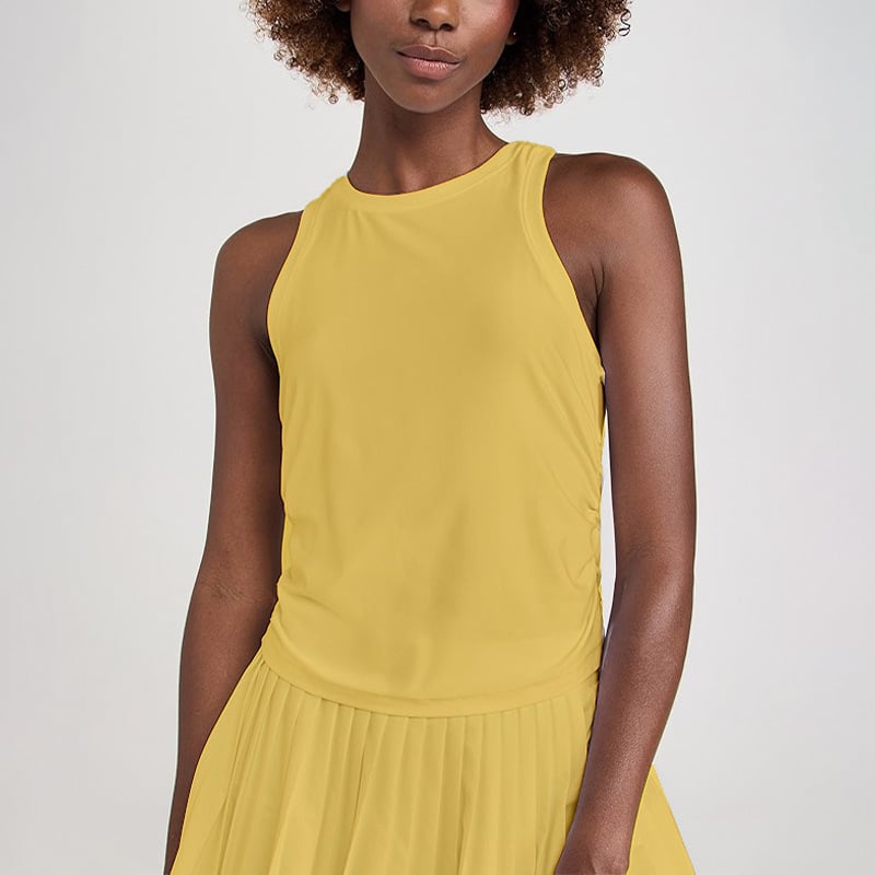 Naistele spordikomplekt: vest ja plisseeritud seelik, hingav, keemiliste kiudude segu (Nylon 88% / vooder Spandex 12%), kevad-suvi