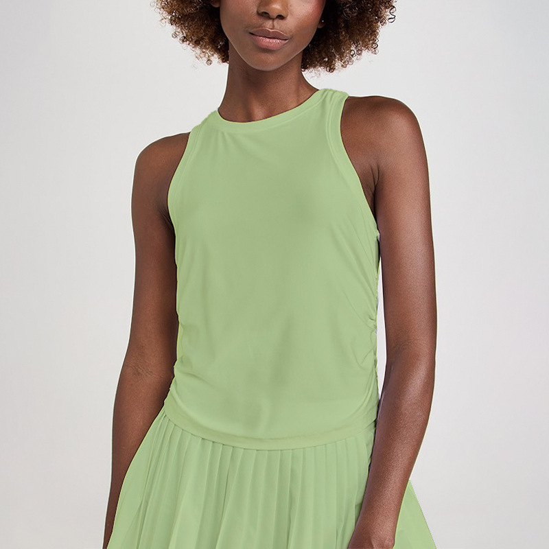 Naistele spordikomplekt: vest ja plisseeritud seelik, hingav, keemiliste kiudude segu (Nylon 88% / vooder Spandex 12%), kevad-suvi