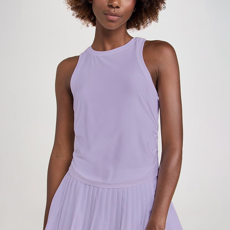 Naistele spordikomplekt: vest ja plisseeritud seelik, hingav, keemiliste kiudude segu (Nylon 88% / vooder Spandex 12%), kevad-suvi