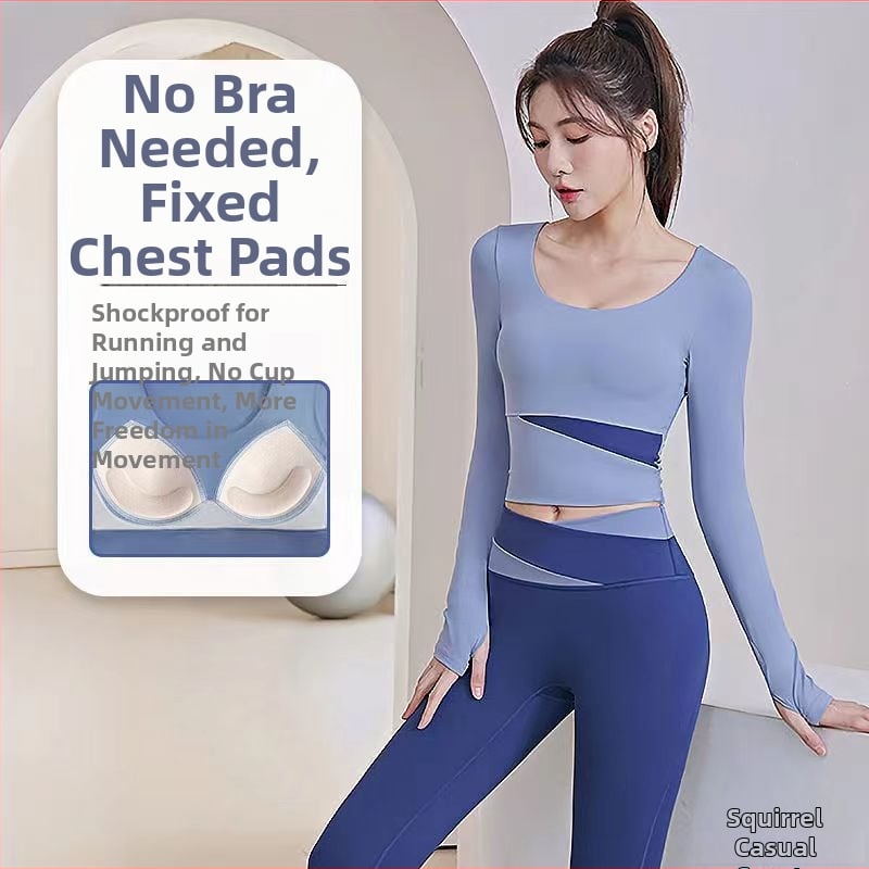 Női jóga készlet: hosszú ujjú felső és nadrág, gyorsan száradó, légáteresztő, Corduroy anyagú, len 71–80%