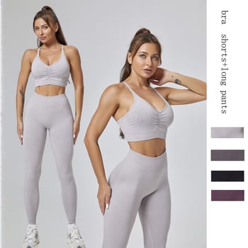 Faxuan Jógaszett: Magas derékmagasságú leggings a fenék formázásáért, ujjatlan top leválasztható melltartó betéttel, rövidnadrág, anyag Nylon-Spandex 80/20