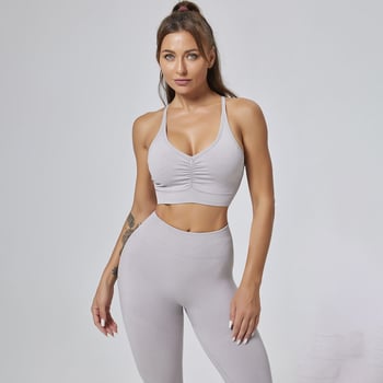 Faxuan Jógaszett: Magas derékmagasságú leggings a fenék formázásáért, ujjatlan top leválasztható melltartó betéttel, rövidnadrág, anyag Nylon-Spandex 80/20