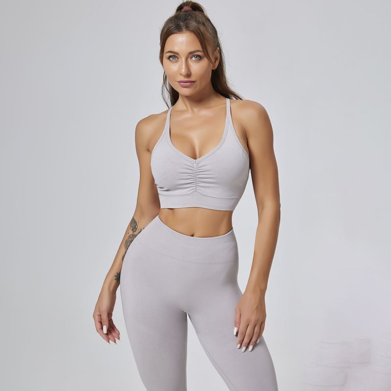 Faxuan йога комплект: леггинси с висока талия за повдигане на дупето, горнище без ръкави с подвижна подплата за бюста, къси панталони, плат Nylon-Spandex 80/20