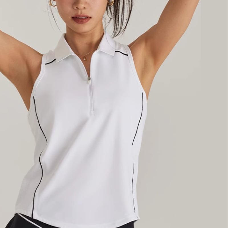 Naistele varrukateta jooga topp - slim-fit, 84% polüester / 16% elastaan, rinnatugi padjaga, sobib jooga, fitness, tenisele ja korvpallile, kevad-suve 2025