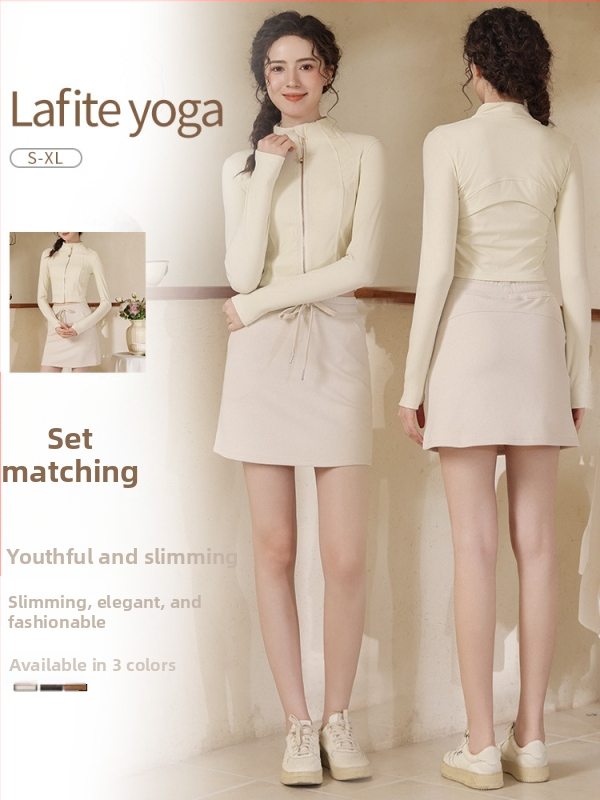 Női karcsú sportdzseki jóga- és edzéshez | hosszú ujjú, derékig érő szabás, kardigán stílus, 75% nylon + 25% spandex, nedvességelvezető, 2025 tél
