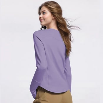 Naistele pikkade varrukatega sportlik topp rinnalappidega Pilates, jooga ja jooksmiseks — peamine kangas Nylon-Spandex koos Lycra voodriga (81% Nylon, 19% Spandex), talvise 2024 hooaeg