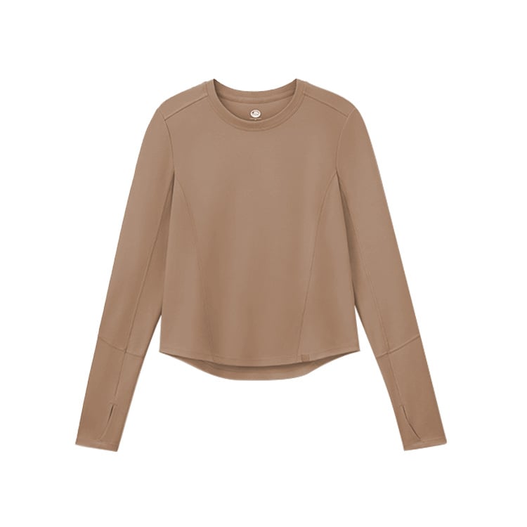 Naistele pikkade varrukatega sportlik topp rinnalappidega Pilates, jooga ja jooksmiseks — peamine kangas Nylon-Spandex koos Lycra voodriga (81% Nylon, 19% Spandex), talvise 2024 hooaeg