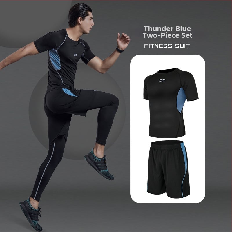 Meeste fitnessi- ja joogakomplekt — polüesterkangas Milk Silk voodriga; 94,5% polüester; sobib suveks, kevadeks ja sügises; sobib jooksu, jalgrattasõidu ja jõusaali treeninguteks.