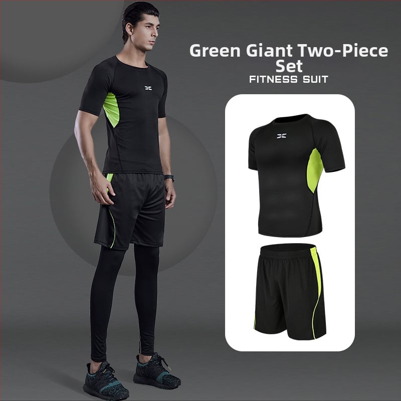 Meeste fitnessi- ja joogakomplekt — polüesterkangas Milk Silk voodriga; 94,5% polüester; sobib suveks, kevadeks ja sügises; sobib jooksu, jalgrattasõidu ja jõusaali treeninguteks.