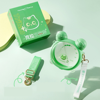 Vaikiškas vandens buteliukas su meškiuku „Laukinė gamta“, puodelis su šiaudeliu, vandens buteliukas, dvigubas geriamasis puodelis su animaciniu meškiuku Klara, mielas ir juokingas