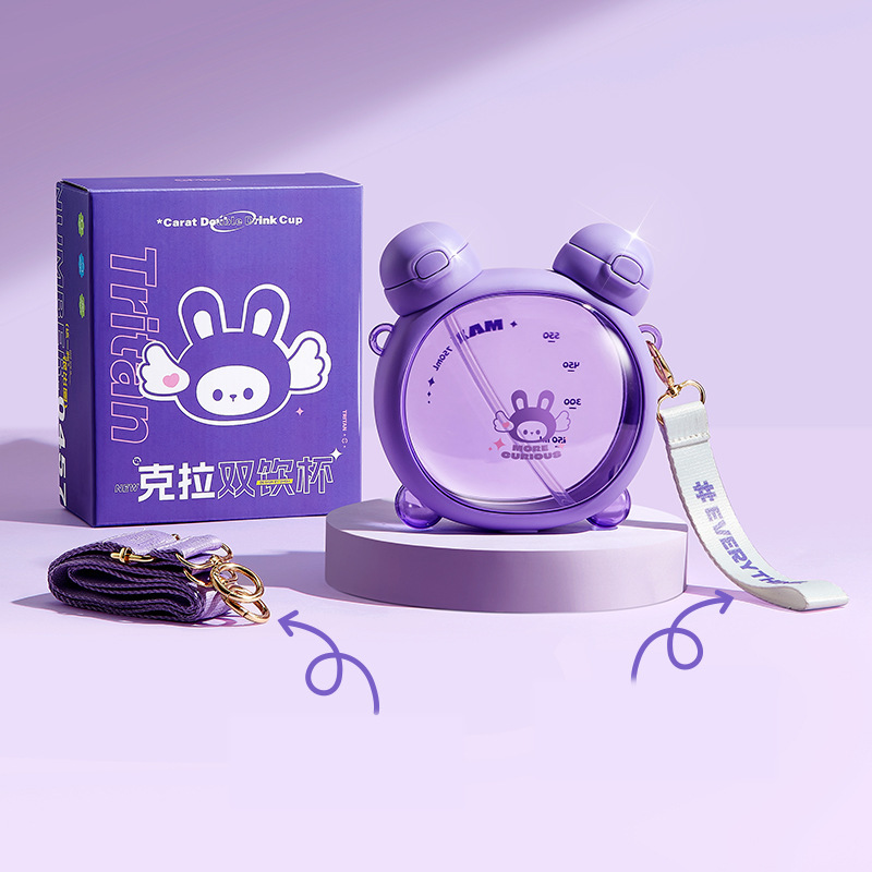 Vaikiškas vandens buteliukas su meškiuku „Laukinė gamta“, puodelis su šiaudeliu, vandens buteliukas, dvigubas geriamasis puodelis su animaciniu meškiuku Klara, mielas ir juokingas