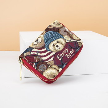 Mažas meškiukas – emocinis kortelių dėklas, naujas stilius, keli kortelių lizdai, itin plonas, didelės talpos, mielas, aukštos klasės, kompaktiškas kortelių dėklas moterims, madingas