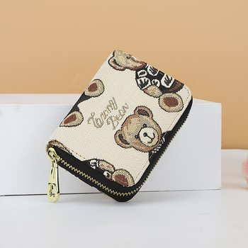 Mažas meškiukas – emocinis kortelių dėklas, naujas stilius, keli kortelių lizdai, itin plonas, didelės talpos, mielas, aukštos klasės, kompaktiškas kortelių dėklas moterims, madingas