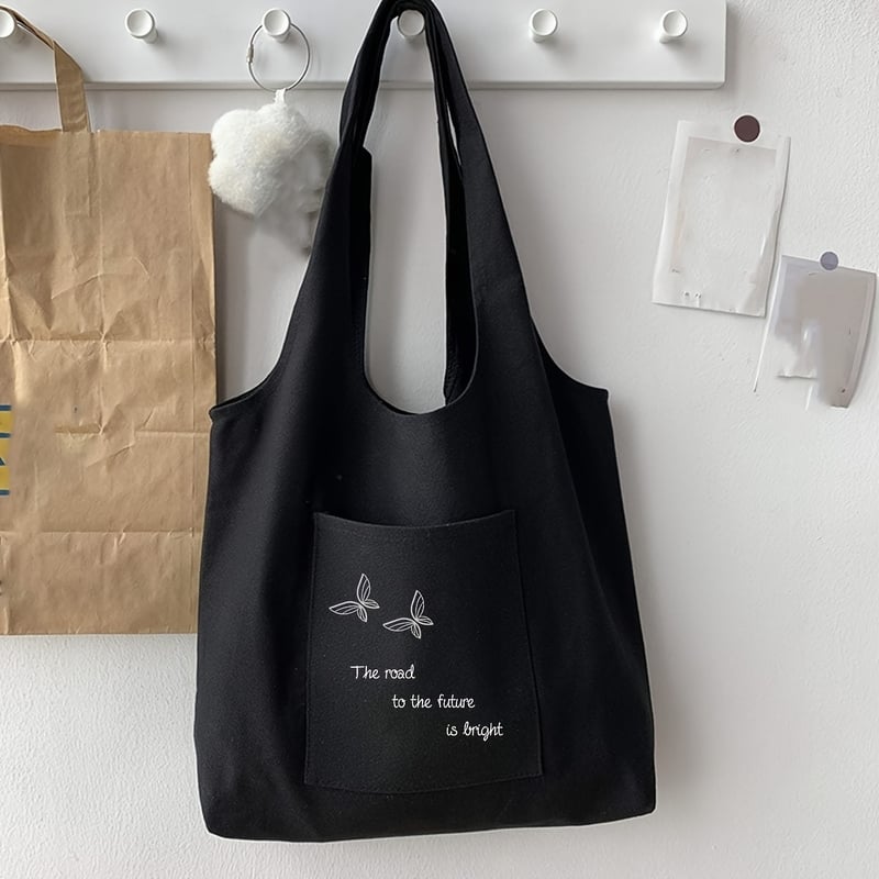 E-komercijas auduma plecu soma ar unikālu stilu, preppy izskatu, mierīgu un vienkāršu dizainu.