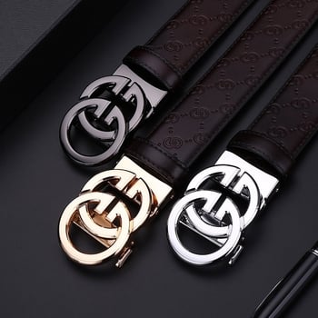 Ζώνη υψηλής ποιότητας με αυτόματη αγκράφα για άνδρες, κατάλληλη για επαγγελματικές και casual περιστάσεις, ζώνη γενικής χρήσης με αγκράφα γραμμάτων, ζώνη