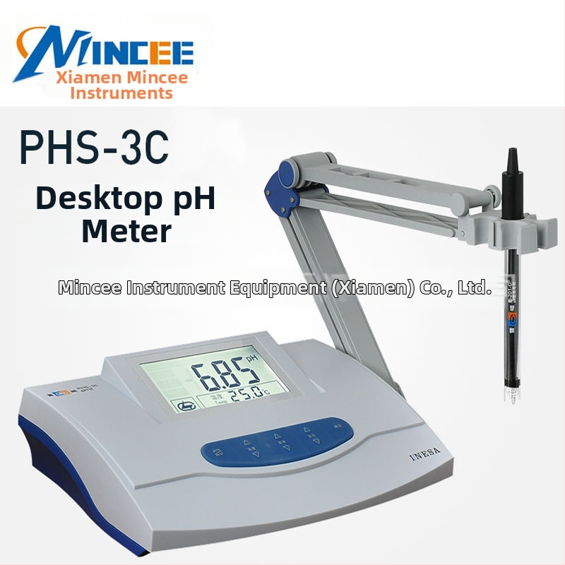 MINCEE PHS-3C prenosný pH meter s veľkým LCD displejom, rozsah 0.00–14.00 pH, presnosť ±0.01 pH, teplotná kompenzácia 0–60 °C