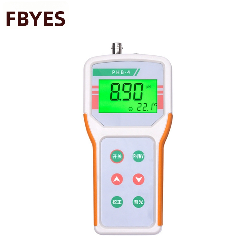 PHB-4 prenosný pH meter s digitálnym displejom, sklenená elektróda, rozsah merania 0–14.00 pH, presnosť 0.01 pH, teplotná kompenzácia 0–60 °C