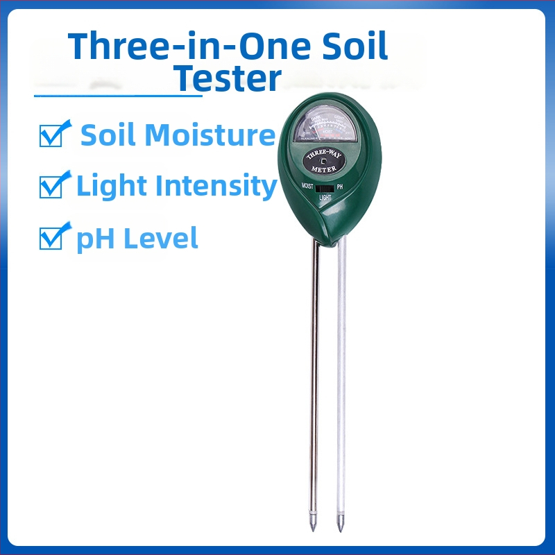 TR03 Troj-in-1 pôdny detektor – pH meter a tester živín pre záhradu, presnosť 0,1, hmotnosť 90 g