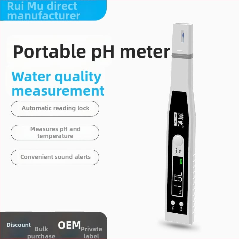 Bright Wood PH-1 PRO pametni ručni pH meter za industrijske otpadne vode, raspon 0-14 pH, točnost ±0.01, temperaturna kompensacija 0-60°C, digitalni zaslon