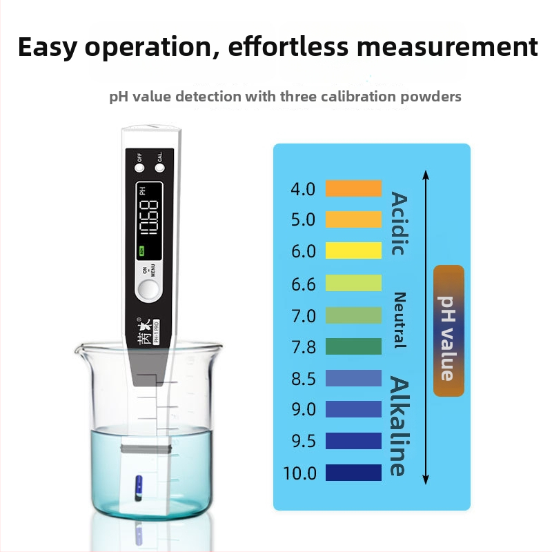 Bright Wood PH-1 PRO pametni ručni pH meter za industrijske otpadne vode, raspon 0-14 pH, točnost ±0.01, temperaturna kompensacija 0-60°C, digitalni zaslon