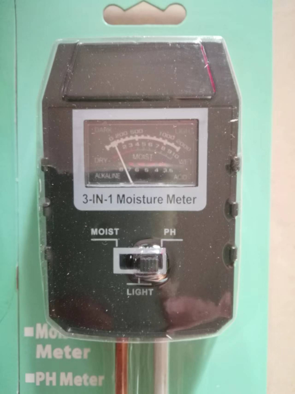 Három az egyben talajtester nagy kijelzős, pH higrométerrel, mérés talajnedvesség és megvilágítás, modell BQT0721