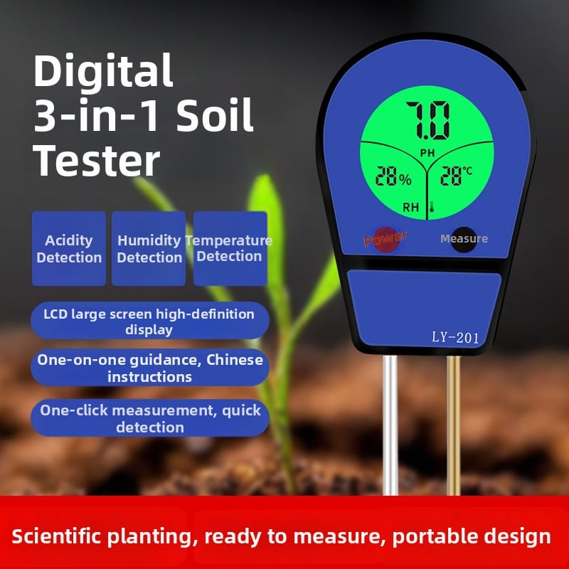 LY-201 talajdetektor: talajnedvesség, hőmérséklet és pH érzékelő